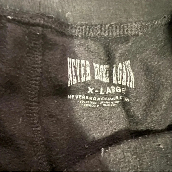 Never‎ Broke Again Graphic Print Sweat Shorts Casual Black - Picture 4 of 5